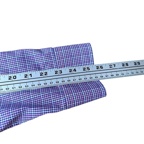 Untuckit Shirt Men’s Large Red White Blue Check Long Sleeve Button-Down Slim - Picture 8 of 9